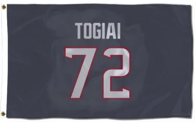 Navy Houston Texans Tommy Togiai   Flag (3 X 5)