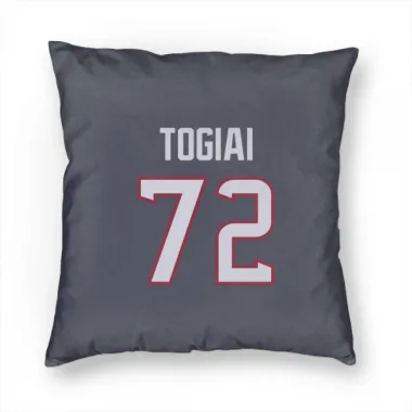 Navy Houston Texans Tommy Togiai   Pillow Cover (18 X 18)