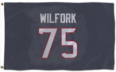 Navy Houston Texans Vince Wilfork   Flag (3 X 5)