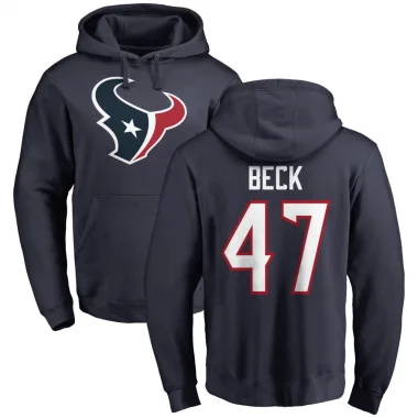 Navy Men's Andrew Beck Houston Texans Pro Line Logo Pullover Hoodie