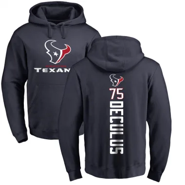 Navy Men's Austin Deculus Houston Texans Pro Line Backer Pullover Hoodie