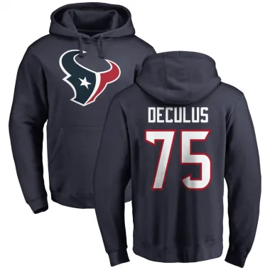 Navy Men's Austin Deculus Houston Texans Pro Line Logo Pullover Hoodie