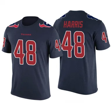 Navy Men's Christian Harris Houston Texans Color Rush T-Shirt