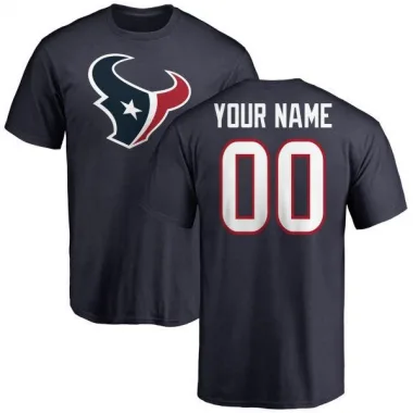 Navy Men's Custom Houston Texans Logo T-Shirt -