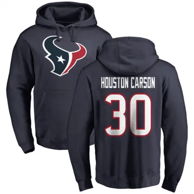 Navy Men's DeAndre Houston-Carson Houston Texans Pro Line Logo DeAndre -Carson Pullover Hoodie