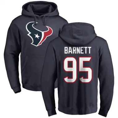 Navy Men's Derek Barnett Houston Texans Pro Line Logo Pullover Hoodie