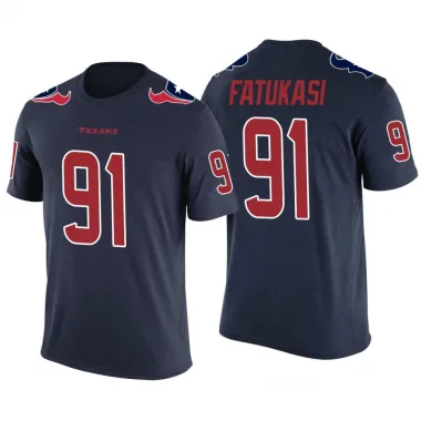 Navy Men's Folorunso Fatukasi Houston Texans Color Rush T-Shirt