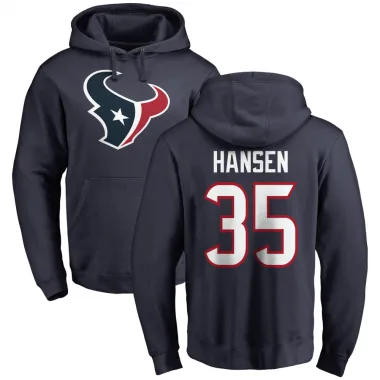 Navy Men's Jake Hansen Houston Texans Pro Line Logo Pullover Hoodie