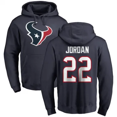 Navy Men's Jawhar Jordan Houston Texans Pro Line Logo Pullover Hoodie