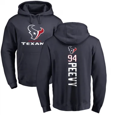 Navy Men's Jayden Peevy Houston Texans Pro Line Backer Pullover Hoodie