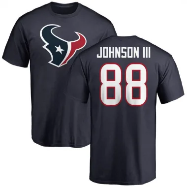 Navy Men's Johnny Johnson III Houston Texans Logo T-Shirt -