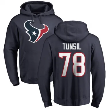 Navy Men's Laremy Tunsil Houston Texans Pro Line Logo Pullover Hoodie