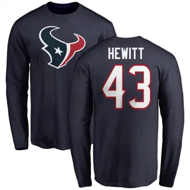 Navy Men's Neville Hewitt Houston Texans Logo Long Sleeve T-Shirt -