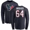 Navy Men's Nick Broeker Houston Texans Logo Long Sleeve T-Shirt -