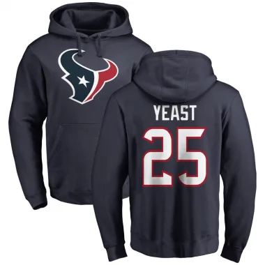 Navy Men's Russ Yeast Houston Texans Pro Line Logo Pullover Hoodie