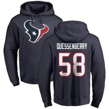 Navy Men's Scott Quessenberry Houston Texans Pro Line Logo Pullover Hoodie