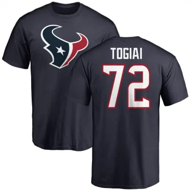 Navy Men's Tommy Togiai Houston Texans Logo T-Shirt -