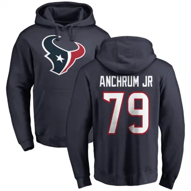 Navy Men's Tremayne Anchrum Jr. Houston Texans Pro Line Logo Pullover Hoodie