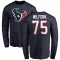 Navy Men's Vince Wilfork Houston Texans Logo Long Sleeve T-Shirt -