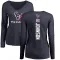 Navy Women's Andre Johnson Houston Texans Backer Slim Fit Long Sleeve T-Shirt -