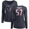 Navy Women's Blake Fisher Houston Texans Logo Slim Fit Long Sleeve T-Shirt -