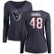 Navy Women's Christian Harris Houston Texans Logo Slim Fit Long Sleeve T-Shirt -