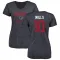 Navy Women's Davis Mills Houston Texans Distressed V-Neck T-Shirt