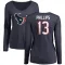 Navy Women's Del'Shawn Phillips Houston Texans Logo Slim Fit Long Sleeve T-Shirt -