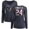 Navy Women's Derek Stingley Jr. Houston Texans Logo Slim Fit Long Sleeve T-Shirt -