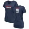 Navy Women's Jalen Pitre Houston Texans Retro V-Neck T-Shirt -