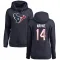 Navy Women's Jared Wayne Houston Texans Pro Line Logo Pullover Hoodie