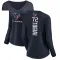 Navy Women's Tommy Togiai Houston Texans Backer Slim Fit Long Sleeve T-Shirt -