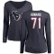 Navy Women's Tytus Howard Houston Texans Logo Slim Fit Long Sleeve T-Shirt -