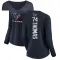 Navy Women's Zach Thomas Houston Texans Backer Slim Fit Long Sleeve T-Shirt -