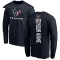 Navy Youth Custom Houston Texans Backer Long Sleeve T-Shirt -