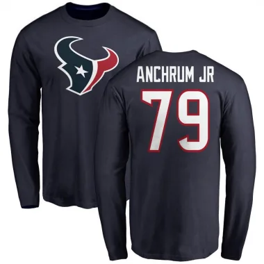 Navy Youth Tremayne Anchrum Jr. Houston Texans Logo Long Sleeve T-Shirt -