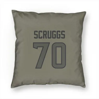 Olive Houston Texans Juice Scruggs   Pillow Cover (18 X 18)