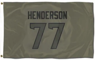 Olive Houston Texans LaDarius Henderson   Flag (3 X 5)