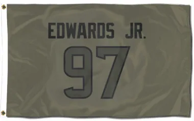 Olive Houston Texans Mario Edwards Jr.   Flag (3 X 5)