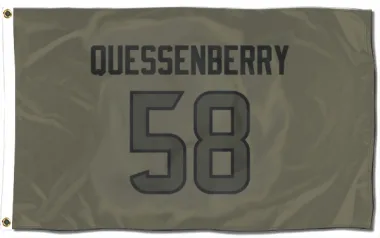 Olive Houston Texans Scott Quessenberry   Flag (3 X 5)