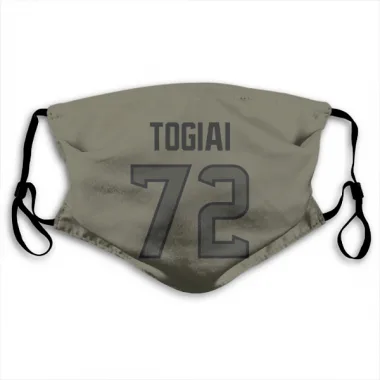 Olive Houston Texans Tommy Togiai   Face Mask