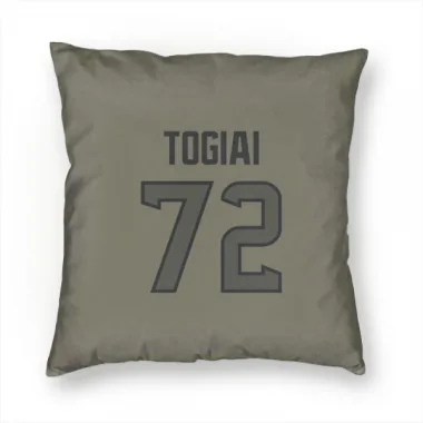 Olive Houston Texans Tommy Togiai   Pillow Cover (18 X 18)