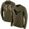 Olive Men's British Brooks Houston Texans Salute to Service Sideline Long Sleeve T-Shirt