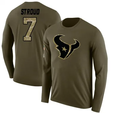 Olive Men's C.J. Stroud Houston Texans Salute to Service Sideline Long Sleeve T-Shirt