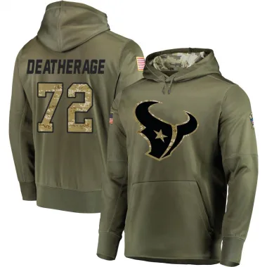 Olive Men's Dylan Deatherage Houston Texans Salute to Service Pullover Hoodie