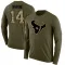 Olive Men's Jared Wayne Houston Texans Salute to Service Sideline Long Sleeve T-Shirt