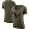 Olive Women's Blank Houston Texans Salute to Service Scoop Neck T-Shirt