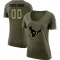 Olive Women's Custom Houston Texans Salute to Service Scoop Neck T-Shirt