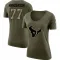 Olive Women's LaDarius Henderson Houston Texans Salute to Service Scoop Neck T-Shirt