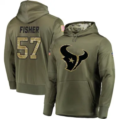 Olive Youth Blake Fisher Houston Texans Salute to Service Pullover Hoodie